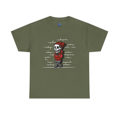 Skeleton Against the Wall T-Shirt Printify