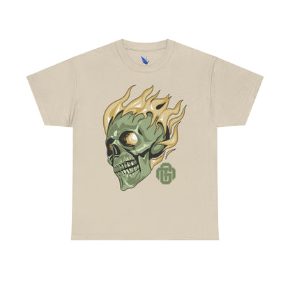 Flaming Green Skull Tee — Edgy Horror Graphic T-Shirt Printify