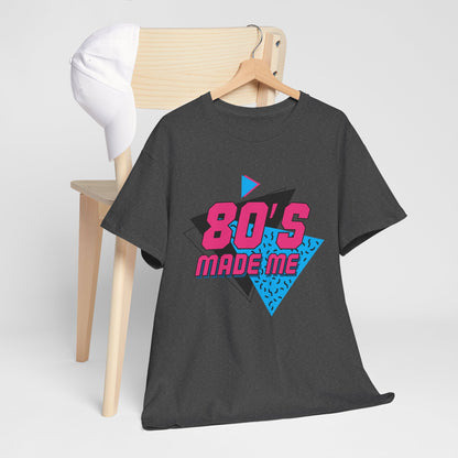 80's Made Me T-Shirt — Retro 1980s Neon Vintage Graphic Tee Printify