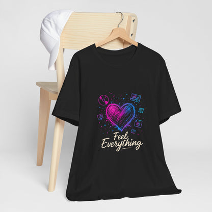 Heart Sketch Tee – Pastel Watercolor Heart "Everything" Graphic T-Shirt Printify