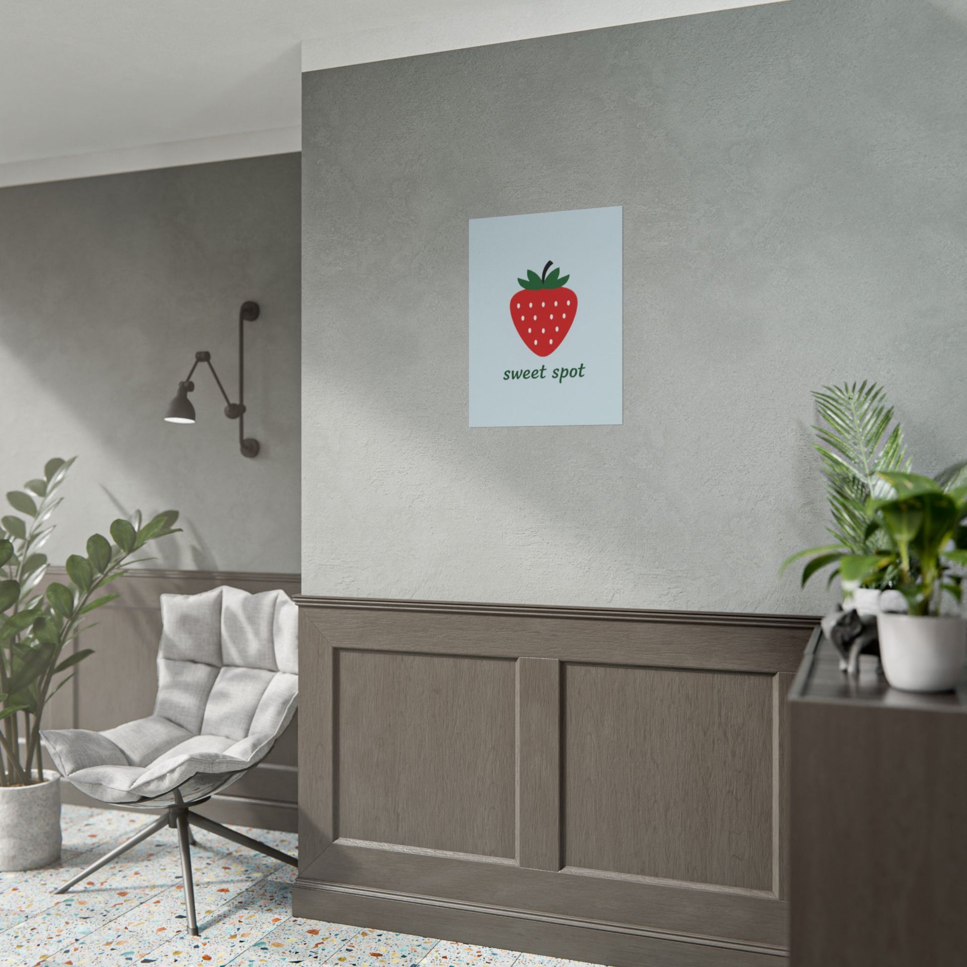 Strawberry "Sweet Spot" Rolled Poster – Cute Kitchen Wall Art Printify