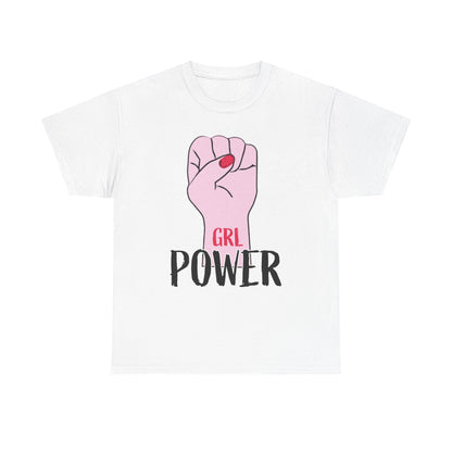 Girl Power T-Shirt — Feminist Raised Fist Tee (Pink Nail Design) Printify