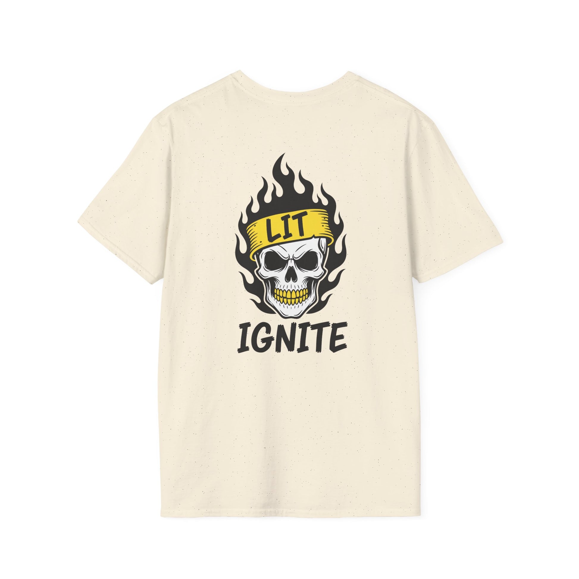 Ignite Skull T-Shirt — 'Ignite' Text & Flaming Skull 'LIT' Graphic Printify