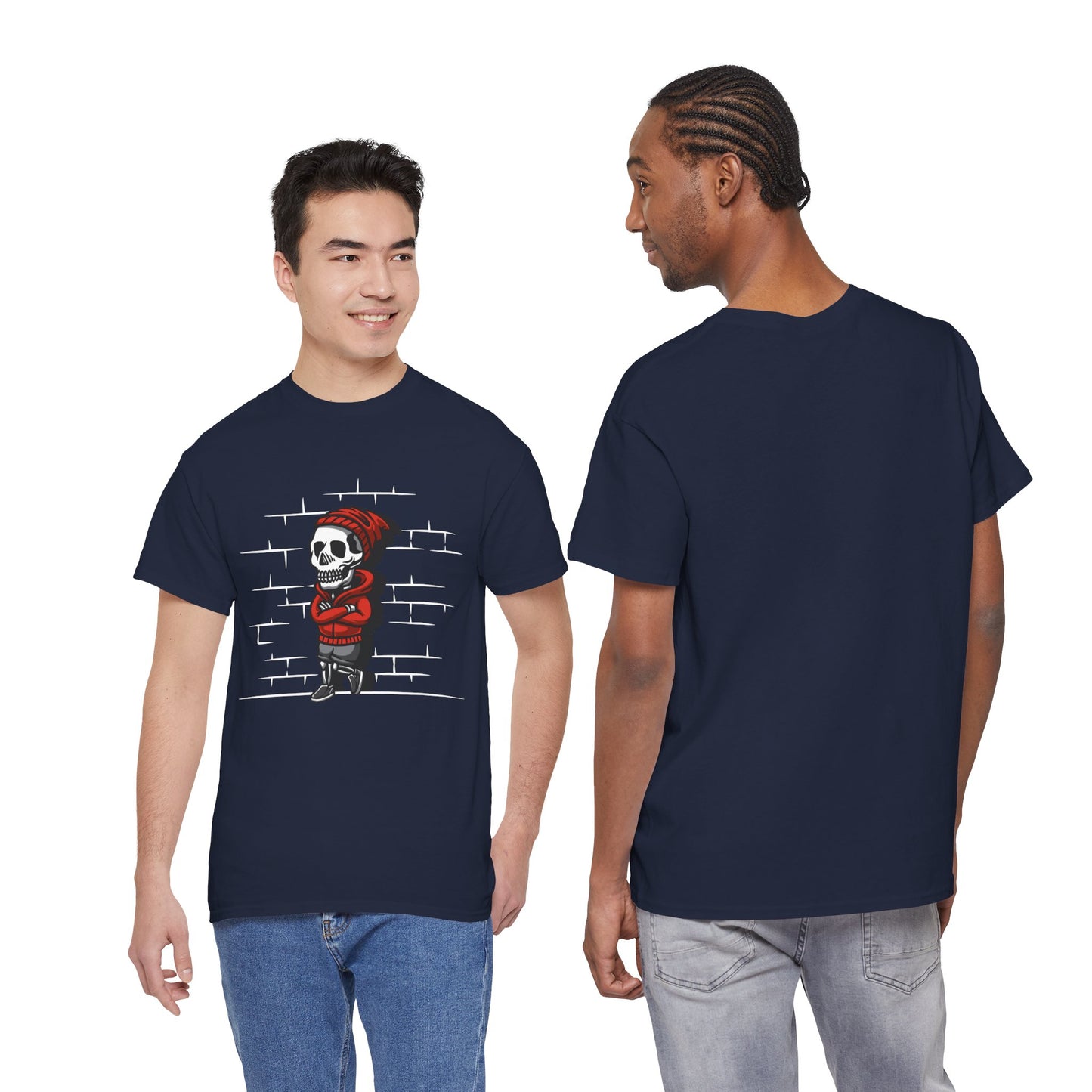 Skeleton Against the Wall T-Shirt Printify