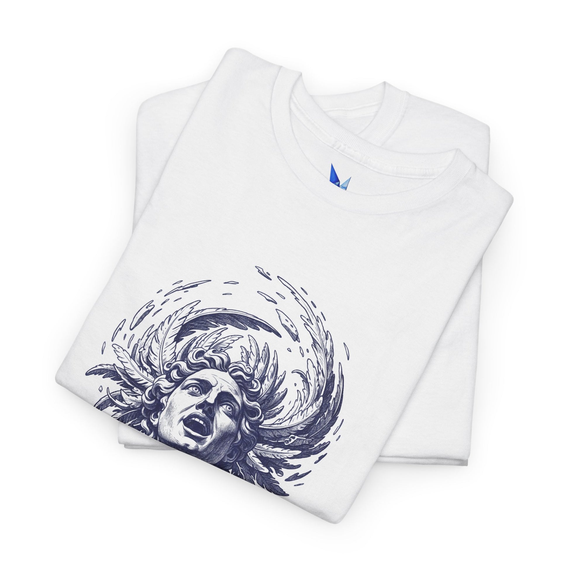 Classical Storm Bust Tee — Artistic Antique Statue Graphic T-Shirt Printify
