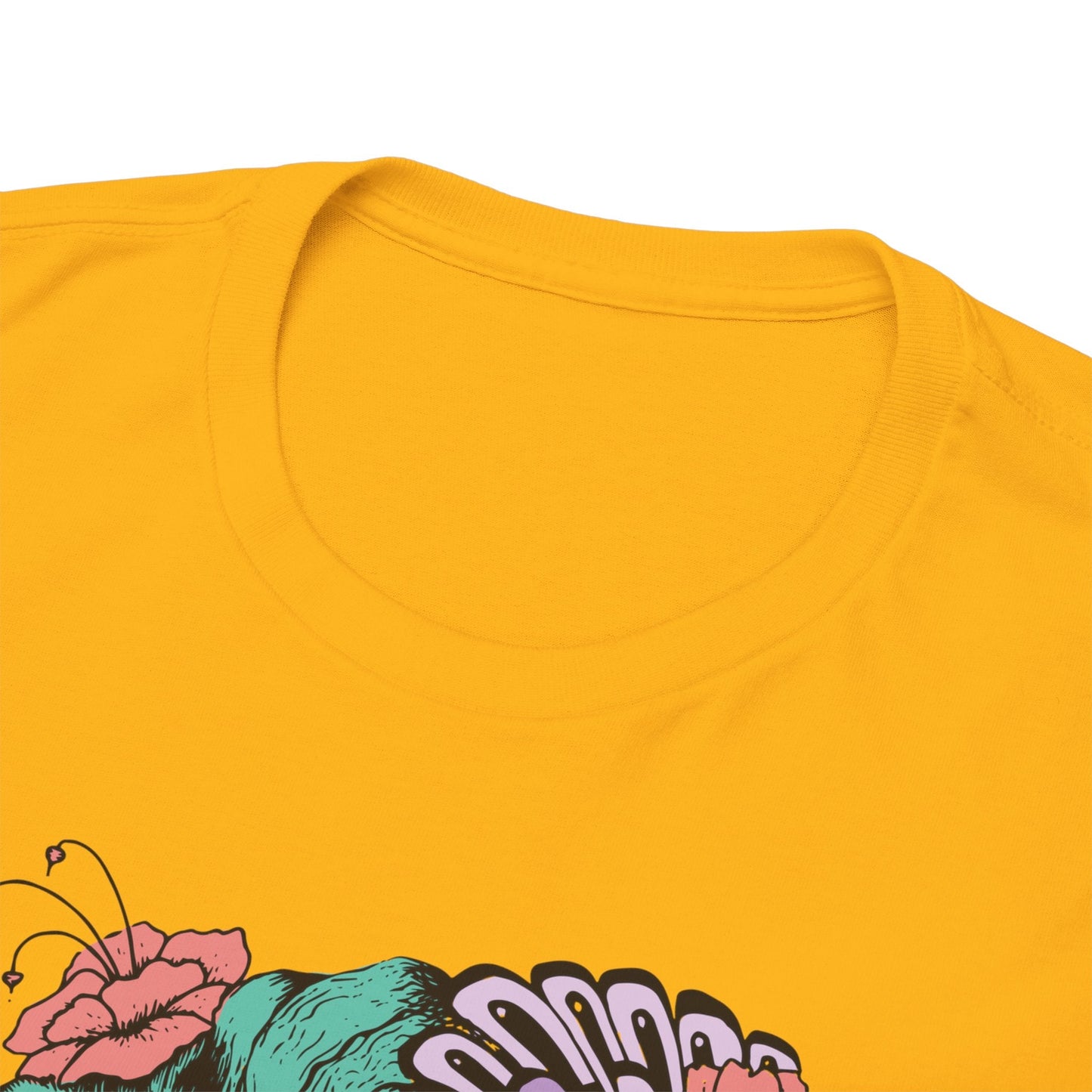 Surreal Floral Portrait T-Shirt — Colorful Woman Head Art Tee Printify