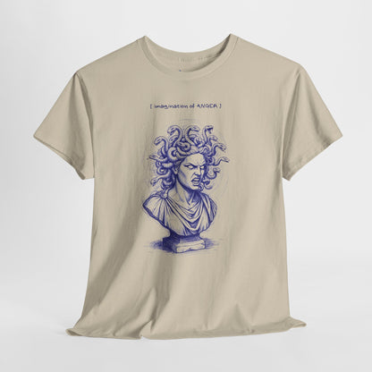 Medusa Bust Graphic Tee — 'I Really Wonder If Anyone' Artistic Mythology T-Shirt Printify