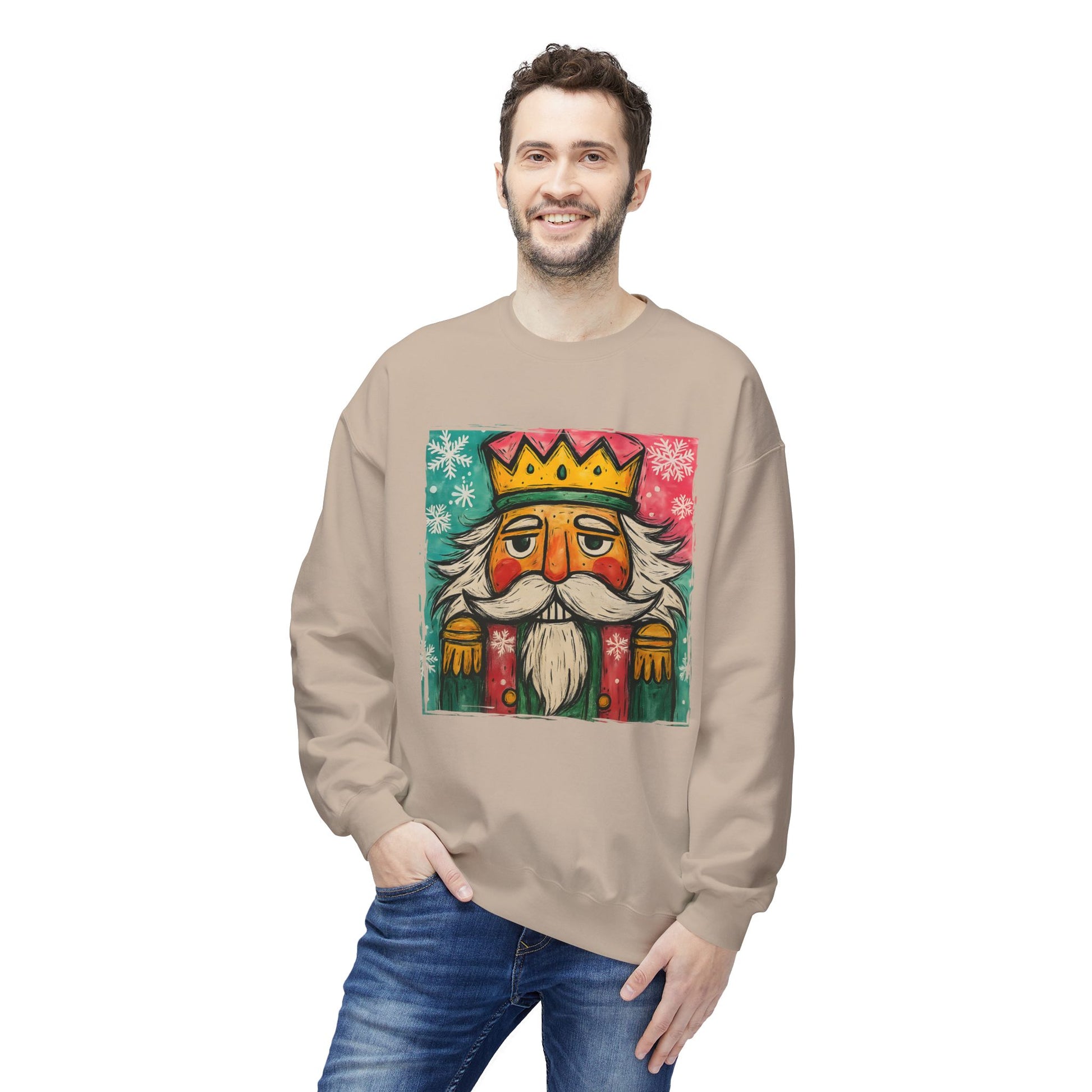 Nutcracker King Sweatshirt — Vintage Holiday Crewneck Printify